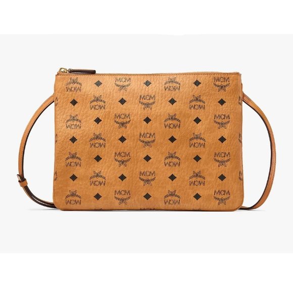 MCM Bags Mcm Crossbody Pouch In Visetos Original In Cognac Poshmark